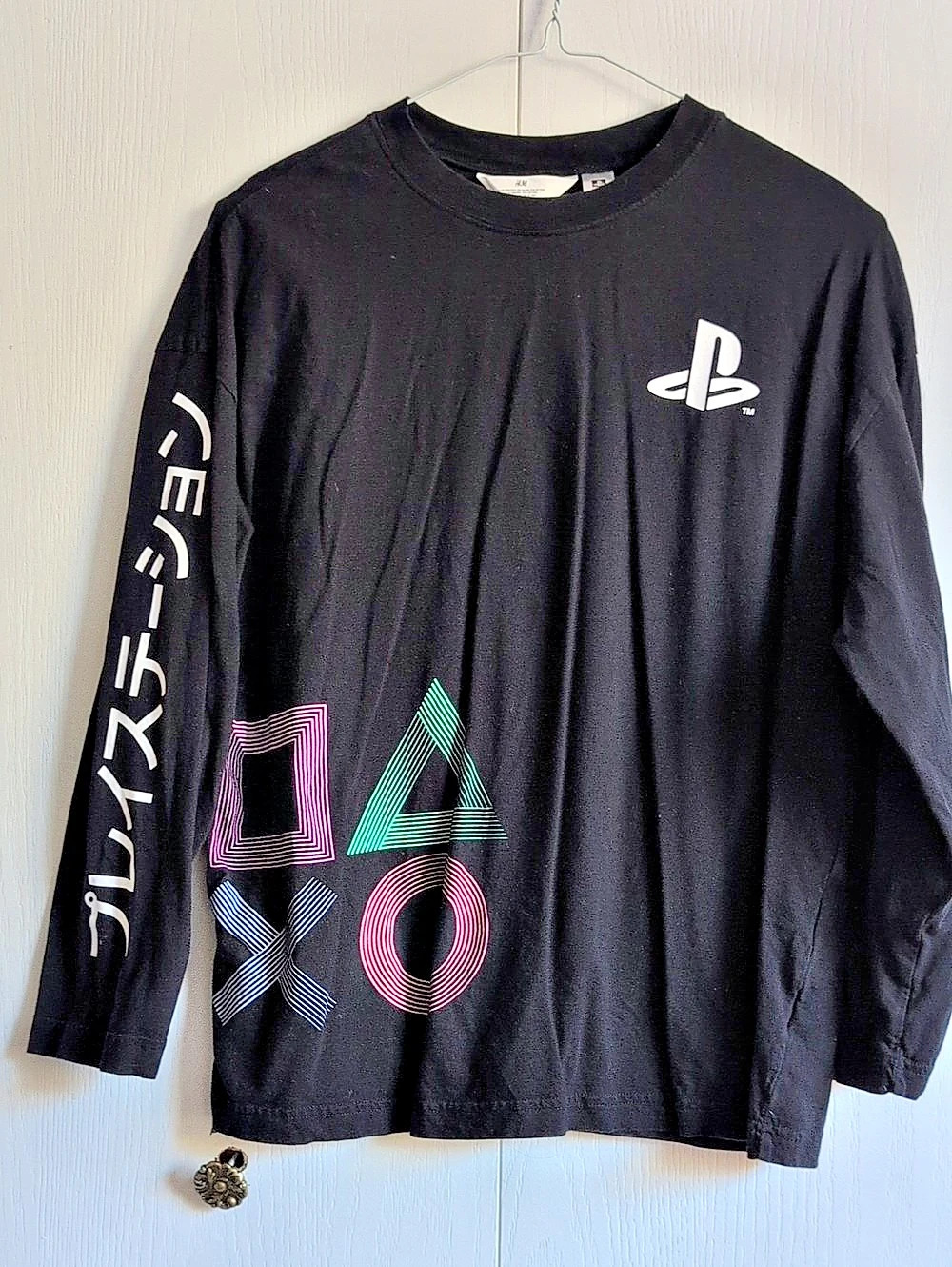 H&Medium PlayStation Long-Sleeved T-Shirt Geometric Black Medium
